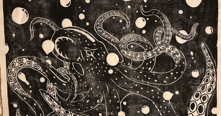 Print of octopus by Sarah Perry